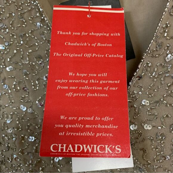 NWT Vintage Champagne Sequin Wrap Women’s 8 Cardigan Jacket Cover Sweater Party - Picture 9 of 10